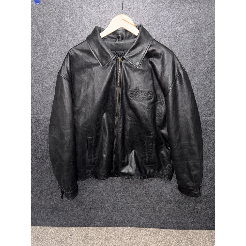 Vintage Ranger Boats Jacket Mens XL Black Leather Owners Group 2005
